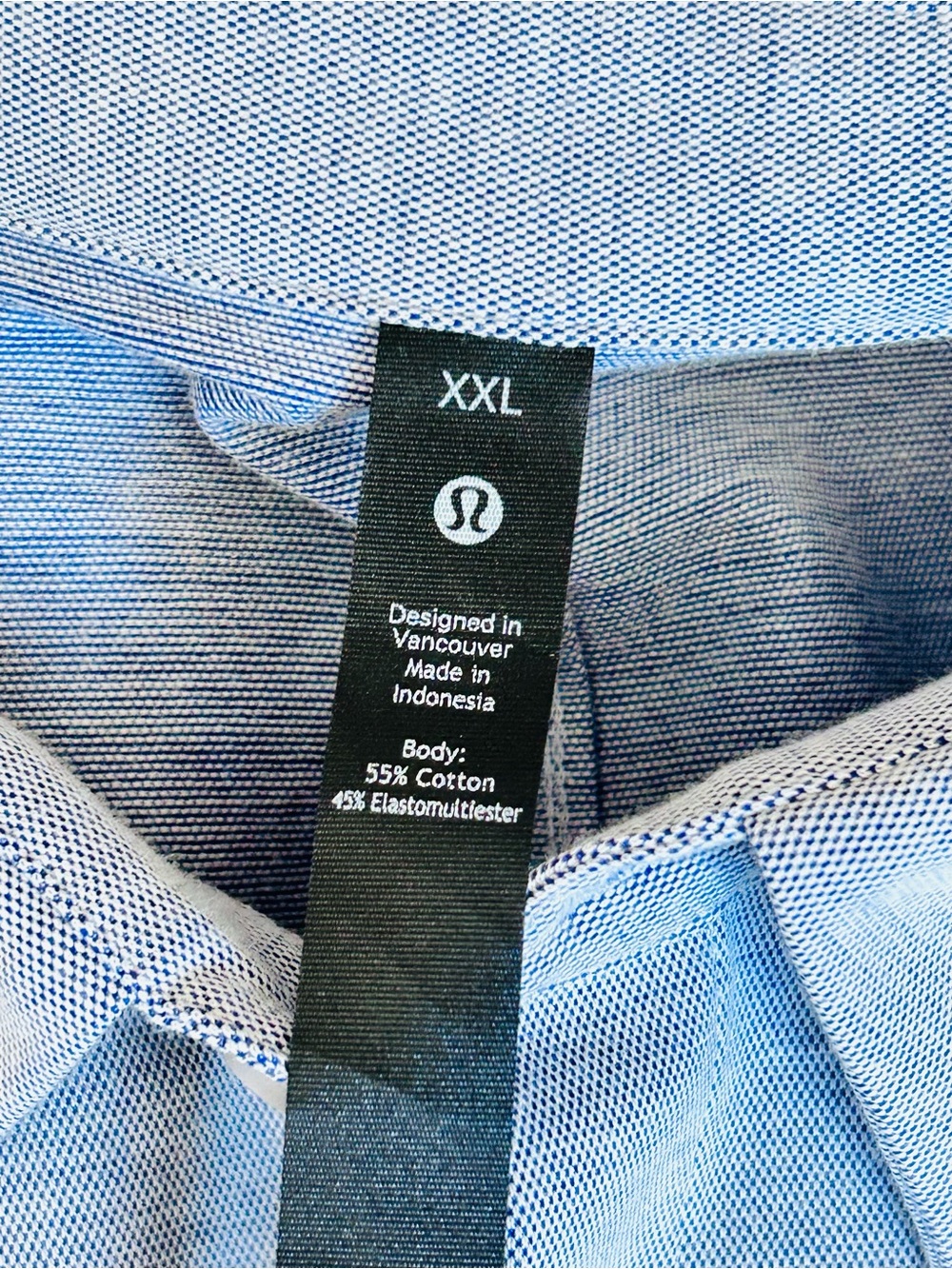 Lululemon Commission Long-Sleeve Shirt Mens XXL Pocket Light Blue Gray Button-Up - Picture 9 of 10